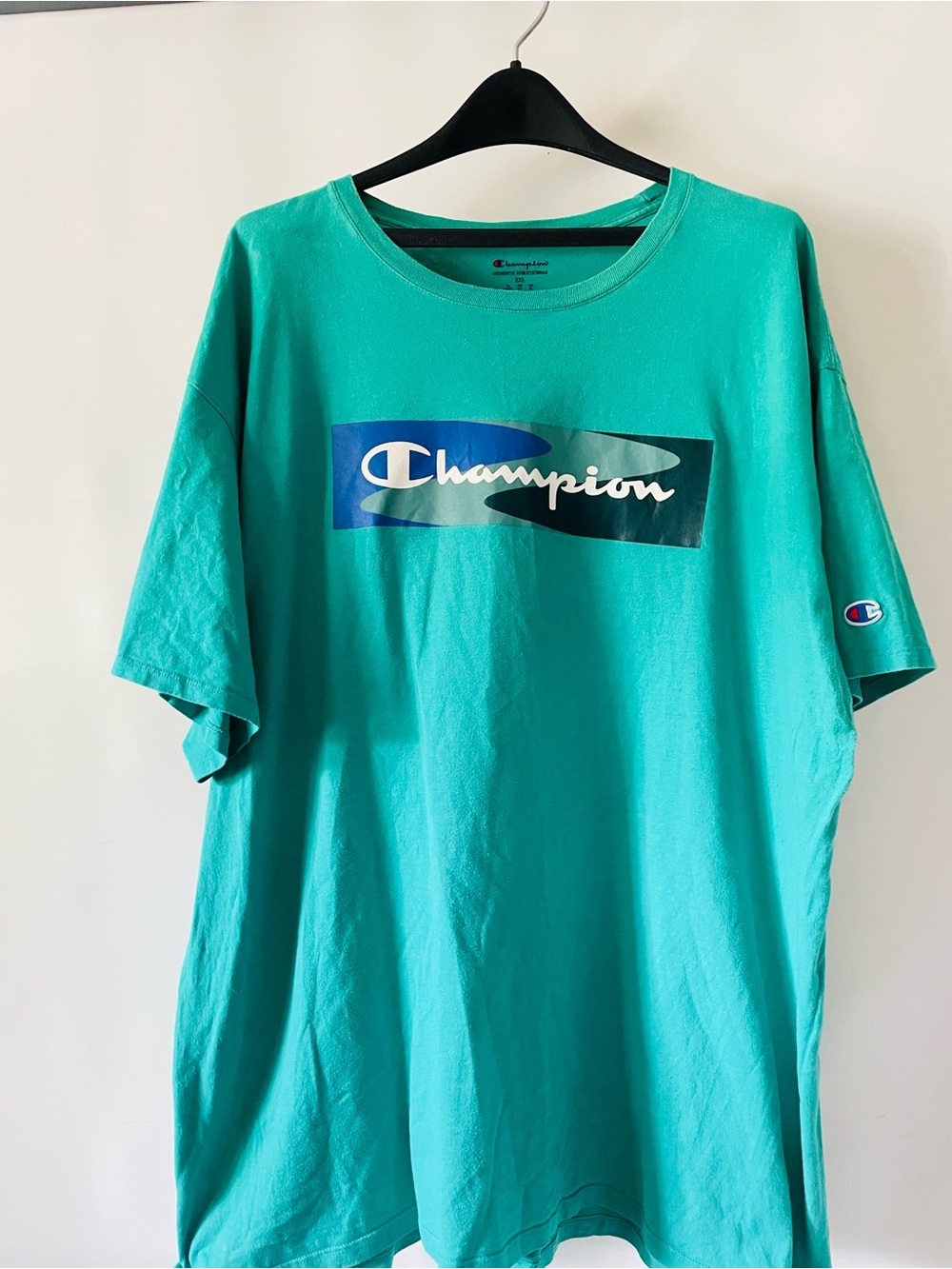 Champion Teal Graphic Logo Short Sleeve Tee